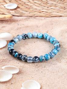 Bohemia Blue Fire Agate Beaded Bracelet For Women Men, Mental Clarity & Focus, Enhancing Determination Boosting, Energy Healing Spiritual Jewellery For Daily Wear - Multicolor - View 4
