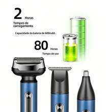 This Men's Electric Shaver Features A Floating Design With Three Curved Blades, A Type-C Interface For Fast Charging And Longer Battery Life, An IPX7 Water Resistance Rating, And Skin-Friendly Blades For A Smooth Shaving Experience. - 顏色隨機 - 查看 4