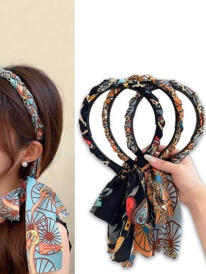 Women's Triple Tie Headbands With Adjustable Bow Ties, Bohemian Fashion Hair Accessories, Anti Slip Cross Straps For Women And Girls. High Quality Hair Accessories And Beautiful Headbands Are The Best Gifts For Women And Girls. On All Important Holidays And Family And Friend Greetings, Such As Christmas, Valentine's Day, Mother's Day