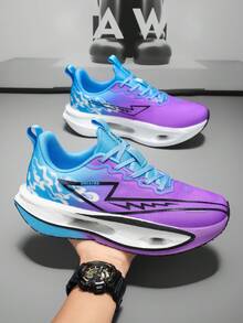 Zapatos para correr transpirables para hombres y mujeres - Diseño de corte bajo para estabilidad, suela exterior de EVA gruesa antideslizante y resistente al desgaste, parte superior de tela transpirable y cómoda, suela de goma duradera adecuada para carretera, sendero y entrenamiento físico - Cómodo todo el año, rango de tallas completo, unisex, zapatos deportivos y casuales, tela minimalista de moda, zapatos de entrenamiento cruzado para hombres, zapatos casuales diarios, zapatos para correr. - Morado - Ver 7