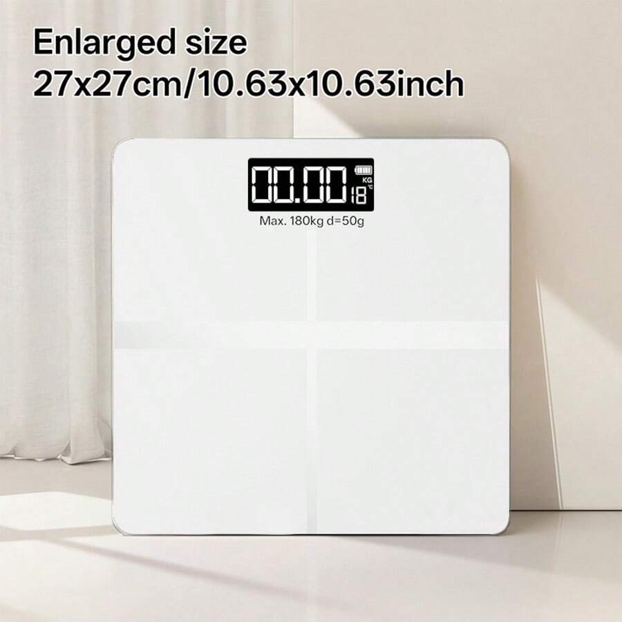AVXLRQ Weight Scale Electronic Scale, 396 Pound Digital Bathroom Scale, High-Precision Weight Scale With LCD High-Definition Display And Temperature Display (Switchable Between KG And Scale), Ultra Wide Platform, High-Precision Electronic Weighing - White - View 1