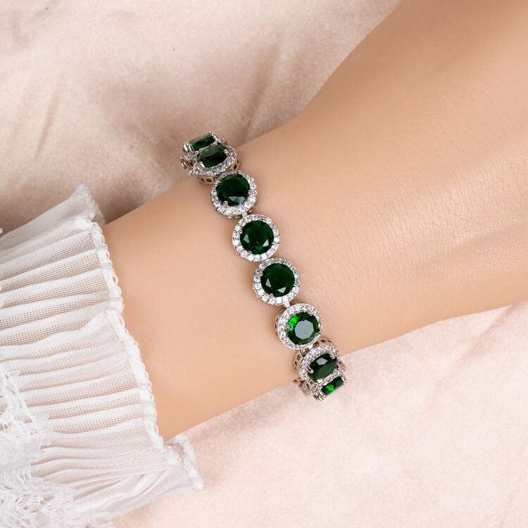 1 chiếc vòng tay thời trang nữ 17.5cm + 2.5cm, trang sức, tối giản | Thanh lịch, khóa nối dài có thể tháo rời, chiều dài điều chỉnh được, đính đá Zirconia nhiều màu sắc, không gây dị ứng, phù hợp cho nữ giới đeo hàng ngày | Lễ hội | Nhiều dịp, món quà tuyệt vời cho bạn gái hoặc bạn thân. - Vòng đeo tay - Xem 13