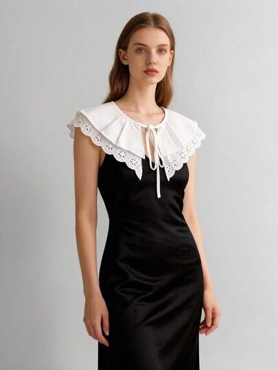 1件多功能领饰，蕾丝镂空装饰领，彼得潘领，日式少女风，节日旅行必备