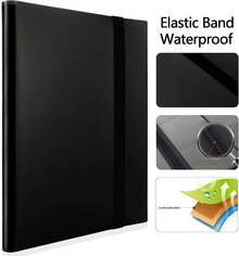 Card Binder, 9 Pocket Trading Card Album Folder,20 Pages, 360 Card Capacity Sports Card Binder, Premium Card Binders Compatible With MTG, TCG, Baseball Cards (Black) - Black - View 6