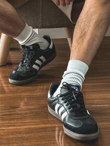 Adidas Samba 'Cream White Sand Strata' Women's-ID0478 | Retro Heritage Style, Timeless Silhouette - Black - View 2