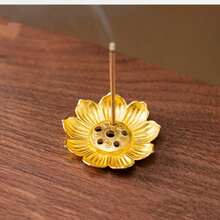 Chân đốt hương sen mini bằng đồng - Chất liệu hợp kim, thiết kế nhiều lỗ, thích hợp trang trí nhà cửa và thiền định, chân đốt hương may mắn, giá đỡ hương di động, vật trang trí đốt hương mini cho gia đình. - Lò đốt hương mini - Xem 12