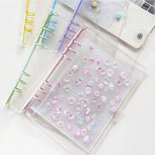 A5 Transparent Loose-Leaf Notebook, Soft Color Leaf Circular Binding, Replaceable Inner Pages, Sticker & Photo Storage Album, Diary, Budget Planner, Office & Study Supplies, Trading Card Holder, A5 Sticker Book, A7 Sticker Book, Refill, Sticker Binder, Fan Merchandise - A5 - View 1