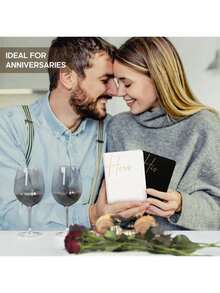 2Pcs Vow Books His And Hers Wedding Vow Books With Gold Foil Lettering Perfect Wedding Ceremony Essential For Wedding Stuff - Timeless Elegance Back To School - Black & White With Gold Foil - View 4