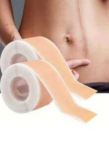 Reusable Silicone Scar Patch - Suitable For C-Section, Acne, Burns, Surgery And Stretch Marks - Smooth, Moisturizing Light Beige Solution, Improving Patch | Flexible Application | Multi-Functional Skincare, Surgery, Burns, Postpartum Scar Invisible Silicone Cover Tape, Fragrance-Free, Personal Care Essential, Tattoo Accessory - Multicolor - View 2