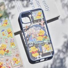 Hình dán hoạt hình Winnie the Pooh màu vàng dễ thương, chính hãng Disney, họa tiết dập nổi 3D, dùng được cho điện thoại, laptop, sổ tay, bình nước, đa năng. - màu đen - Xem 5