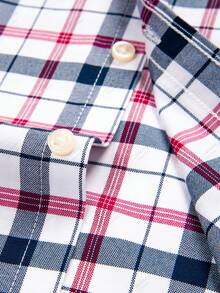 Audmroton Men's Long Sleeve Oxford Button Down Shirts Casual Dress Shirt For Men,100% Cotton,Plaid/Stripes Shirts - 紅色 - 查看 5