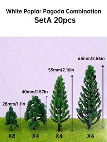 5/10/20pcs Pine Tree Model Combination, 5.9/3.5/2.2 Inches, Miniature Realistic Plastic Material, For Model Train Scene Layout/Primeval Forest/Building Decor/War Game/DIY Craft, Suitable For Landscaping Design In Scale Railway Layout, Garden Decor/Ornaments, Easter Decoration, Animal Diorama, Garden/Decor/Miniature, Garden And Patio, Model Trees - Model Tree - View 19