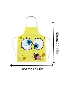 SpongeBob SquarePants 1 pieza Delantal de falda mini de dibujos animados, diseño de tejido duradero, adecuado para cocina, manualidades, fiestas, artículos esenciales de cocina - Multicolor - Ver 2