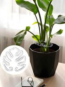 10/20入 有機玻璃葉形植物支撐夾，時尚透明植物支架，專為龜背竹及其他攀爬植物設計，有效固定並穩定植物莖部，保持葉片挺立，促進健康生長，極簡透明設計，適合室內外綠植與景觀布置，節日園藝裝飾必備 - 多款 - 查看 9