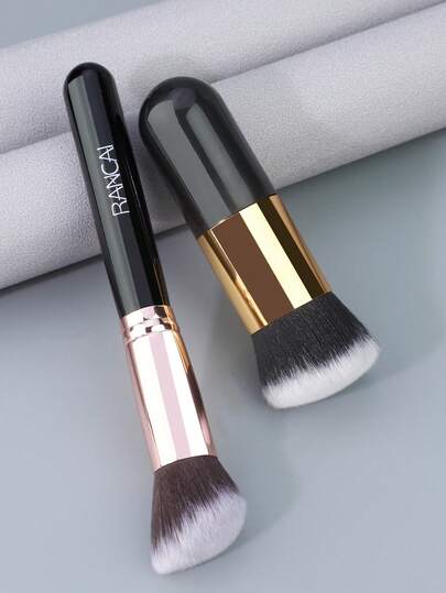 2 cọ trang điểm nền, dụng cụ trang điểm mặt phù hợp cho trang điểm hàng ngày, lông nylon mềm mại - không mùi, dụng cụ trang điểm mặt bao phủ toàn bộ lòng bàn tay, phù hợp với mọi loại da (khô, dầu, hỗn hợp).
