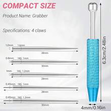 Piercing Taper Ball Grabber Tool For Changing Jewelry -Flat Back Earrings Applicator Tool,Body Piercing Kit For Ear Nose Lip - Blue - View 4