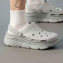 Skechers Dép xăng đan mùa hè dành cho nữ, đế dày, thoáng khí, chống trượt, mũi kín, thích hợp đi biển. - Màu Xám nhạt - Xem 6
