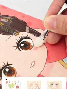 Princess Sticker Makeup Bag Girls Sticker Handmade DIY Quiet Book Decoration Stickers Rhinestone Princess Makeup Set Girls Princess Makeup Bag Painting Kit Creative Toy - Multicolor - View 2