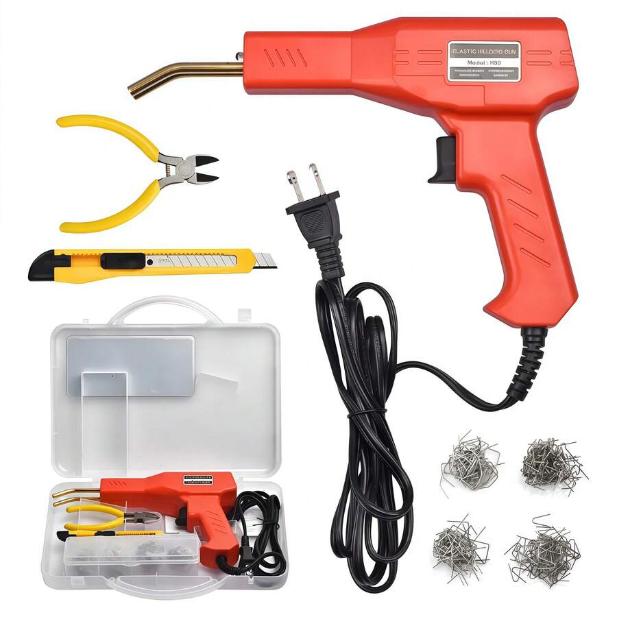 Plastic And Bumper Repair Welder With 200 Staples, Red - US A Type Plug(110-127V) - View 1