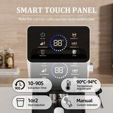 AEOMJK Semi-Automatic Coffee Machine | Touch Screen, Hot & Cold Dual Frothing, Steam Function, 20Bar Pressure, Espresso Coffee Maker, Detachable Water Tank, US Plug, Fashionable Appearance - Semi-automatic Espresso Machine - View 4