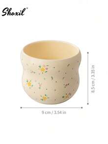 shoxil 1 pieza Taza de café de cerámica con estampado floral - Una taza de cerámica refrescante y ligera, adecuada para usar como taza para bebidas frías, taza de latte o taza de leche - Taza de cerámica - Ver 11
