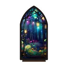 Figura coleccionable plana 2D, con la característica de una estatua de un hito de una biblioteca con una puesta de sol marina soñadora, ideal para decorar estanterías. Esta acogedora casa de libros iluminada es un gran regalo de inauguración de casa o Navidad para amantes de los libros - 1PC - Ver 8