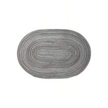 Bộ khăn trải bàn hình bầu dục dệt, có thể giặt, chống trượt, chịu nhiệt, thích hợp cho nhà bếp và phòng ăn. - Màu xám đen - Xem 1