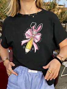 Women T-Shirts - Black - View 1