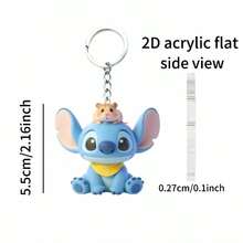 Disney Thiết kế phẳng 2D - Móc khóa thêu, móc khóa tròn bằng acrylic với hình thêu và hình chuột hamster, mặt dây chuyền cho ba lô học sinh, phụ kiện ba lô và móc khóa thời trang. - Nhiều màu - Xem 3