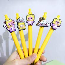 10支装可爱盒装卡通中性笔，黑色墨水，适合派对礼物，书写流畅，可爱猫咪和机器人图案，适合学生和办公人士使用。 - 多色 - 查看 2