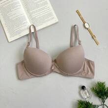 Set Of 2 Basic Smooth Padded Bras, Everyday Bras, Classic Bras, Underwire Bras, 2 Pieces, Lingerie, Intimate Apparel, Women's Bras - 彩色 - 查看 5