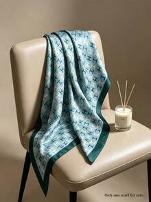 Khăn choàng thời trang họa tiết chữ H màu xanh dương và xanh lá cây, phù hợp cho phụ nữ công sở sử dụng hàng ngày. - Màu xanh lam - Xem 6