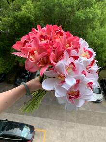 1pc/4pcs Set Artificial Orchid Potted Plants, Home Hotel Decor, Valentine's Day, Birthday, Graduation Gift, Home Decor, Back To School Supplies, Artificial Plants, Roses, Art, Flower Bouquet, Floral, Artificial Flowers, Dining Table Centerpiece, Flowers, Artificial Flowers For Decor, Wedding Decor, Wedding Flowers - Multicolor - View 10