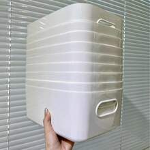 10個多用途帶把手收納籃，適用於浴室、儲藏室、居家收納、衣櫥層架、梳妝台、教室、辦公室、學校、玩具收納 - 彩色 - 查看 7