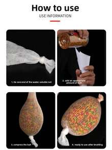 100个20厘米水溶性饵料网袋，钓鱼工具，玉米小麦颗粒饵料袋，适用于鲤鱼和其他鱼类的精准饵料袋，钓鱼配件 - 彩色 - 查看 5