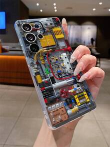 Étui de téléphone transparent antichoc en TPU avec motif de collage créatif de câbles électroniques. Convient comme cadeau de vacances pour le partenaire et les amis. Compatible avec iPhone Xs/Xs Max/Xr/11 12 13 14 15 16 Pro/Pro Max/14 15 16 Plus 17, Nothing, Pixel, Série - Multicolore - Voir 7