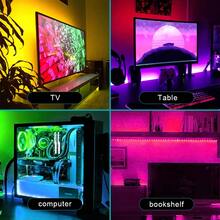 1条RGB LED霓虹灯带,柔性LED灯带,音乐同步,按钮控制,适用于家庭节日和派对装饰、圣诞装饰,USB供电,LED灯,适用于圣诞派对室内照明、节日装饰、活动照明、装饰照明、动态照明,高品质灯带,照明,智能照明,活动策划,节日购物者 - 彩虹燈 - 查看 9