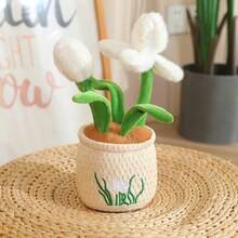 Lifelike Floral Plush Doll, Iris Potted Plant Home Decor, Soft & Comfortable Realistic Design, Excellent Gift Choice - 30cm - View 8