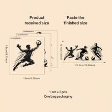 3CPS Wall Stickers ,Playing Football Switch Sticker,2D Printed , Suitable As A Gift For Switch Sticker , Creative Self-Adhesive , Suitable For Bedroom And Living Room, Bedroom - A - View 8