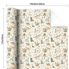 17" X 197" Dinosaur Pattern Gift Wrapping Paper Roll, Colorful Gift Wrapping Paper Suitable For Birthday Party, Holidays And Special Occasions - View 6