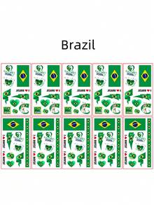 Hình dán xăm tạm thời hình cờ Mỹ, 10 tờ, gồm cờ Brazil, Argentina, Ý, Úc, Uruguay, Colombia và các quốc gia khác, chống thấm nước, trông như thật và giống hình xăm thật. - Nhiều màu - Xem 15