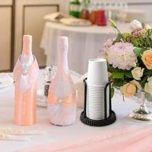 1pc Adjustable Plastic Cup Holder, Multi-Function Paper Cup Organizer, Saves Kitchen Counter Space, Coffee/Tea Cup Holder For 3-7oz Disposable Cups, Suitable For Bathroom, Coffee Station, Office Desk, Dining Table, Practical Home Organization Tool, Perfect Gift For Birthday Party, Graduation Party, Wedding, Housewarming - One Size Fits All - View 3