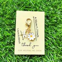Set de 7 llaveros con libélulas y margaritas, con tarjetas de agradecimiento, regalo perfecto para cumpleaños, San Valentín, graduación, Navidad y vuelta al colegio - Multicolor - Ver 6