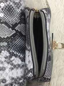Fashion Graffiti Rivet Decor Handbag - Grey - View 6