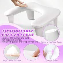 Gối kê tay làm móng Two Hands Nail Art, có chân đế di động tháo rời, thiết kế nghiêng, chất liệu PU, đệm lót tay. - trắng - Xem 5