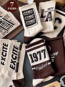 7 đôi tất cổ ngắn thoải mái, thoáng khí, phối ngẫu nhiên - Nhiều màu - Xem 2