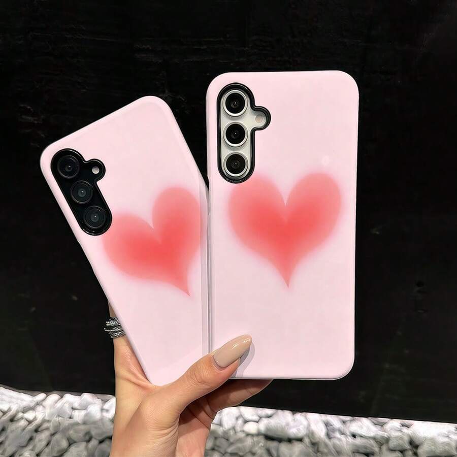 Funda para teléfono - Funda para teléfono 2 en 1 con diseño de corazón rosa, adecuada para Samsung Galaxy A57 A37 A25 A17 A16 A06 A56 A55 A54 A53 A52 A36 A35 A34 A32 A26 A23 A15 A14 A13 5G A71, resistente a impactos, duradera, a prueba de arañazos, resistente a caídas, adecuada para varios modelos de 17, 16, 15, 14, 13, 12, 11, Plus, Air, Pro, Max, Galaxy S21, S22, S23, S24, S25, S26 FE, Edge, Pus, Ultra. - Color mixto 1 - Ver 1