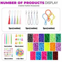 Colorful Rubber Band Bracelet Making Kit, DIY Craft Set With Storage Box, Loom Bands, Hooks, S-Clips, Charms, Tassels And Accessories For Jewelry Making And Personalized Creations - Rubber Band Braiding Kit - View 2