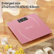 AVXLRQ 396 Digital Bathroom Scale With LCD Display & Temperature Suitable For KG/, High-Precision Weight Scale With Indicator, Platform For Use, Body Weight Monitor For, Ultra-Wide Platform Electronic Scale - Simplified Version - View 3