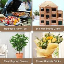 200/100/50 piezas Palos para ramos, Pinchos para aperitivos, Flores hechas a mano, Flores de ganchillo, Flores preservadas Palos de bambú hechos a mano para ramos, Flores preservadas de rosa tejidas a mano, Tallos de flores DIY, Pinchos de bambú para arreglos florales, Adecuados para asar carne, verduras, barbacoa, manualidades y fiestas - Perfectos para carne, verduras, frutas y mariscos - Artículo esencial de cocina, accesorios de barbacoa y suministros para fiestas, Día de la Madre, Navidad (Estilo de jardín, decoración) - Multicolor - Ver 11